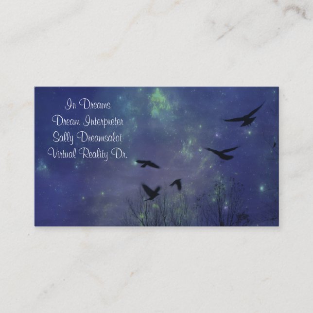 Dreamy Night Of The Birds Business Card (Front)