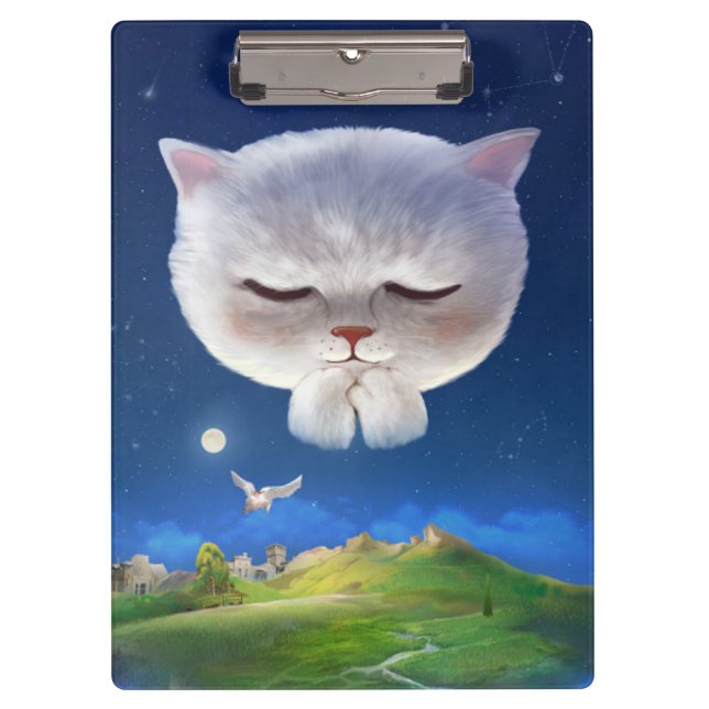 Dreamy Night Sky with Cat Clipboard (Front)