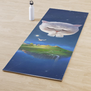 Dreamy Night Sky with Cat Yoga Mat