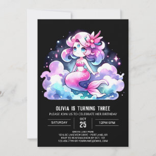 Dreamy Ocean Mermaid Birthday Invitation