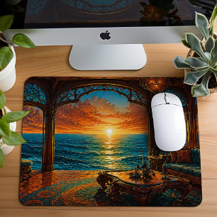 Dreamy Ocean Sunset Escape Mouse Pad