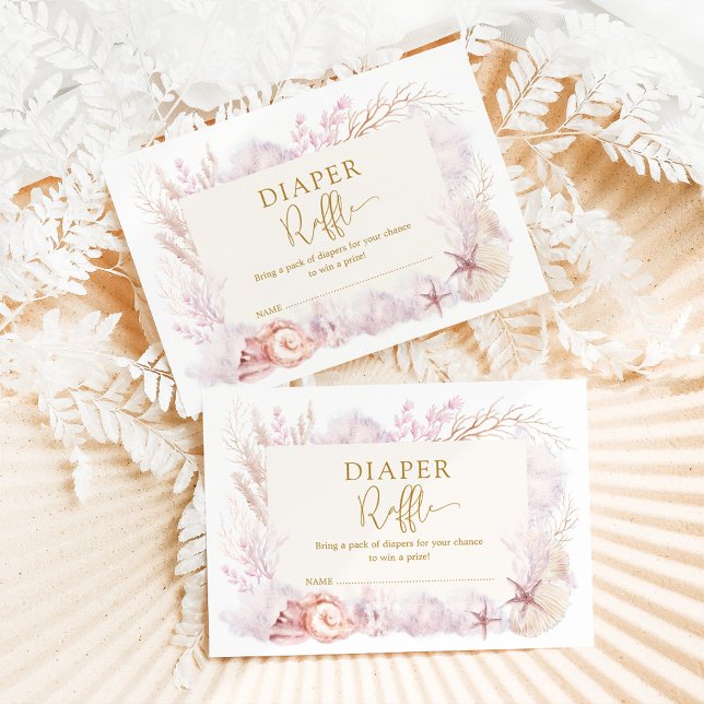 Dreamy Ocean Under the  Sea Baby Diaper Raffle Enclosure Card (Creator Uploaded)