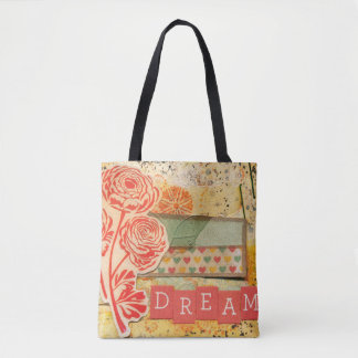 Dreamy Orange Floral Bouquet Design Tote Bag