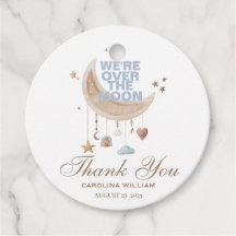 Dreamy Over the Moon blue baby shower