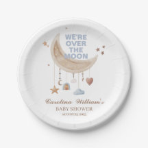 Dreamy Over the Moon blue baby shower