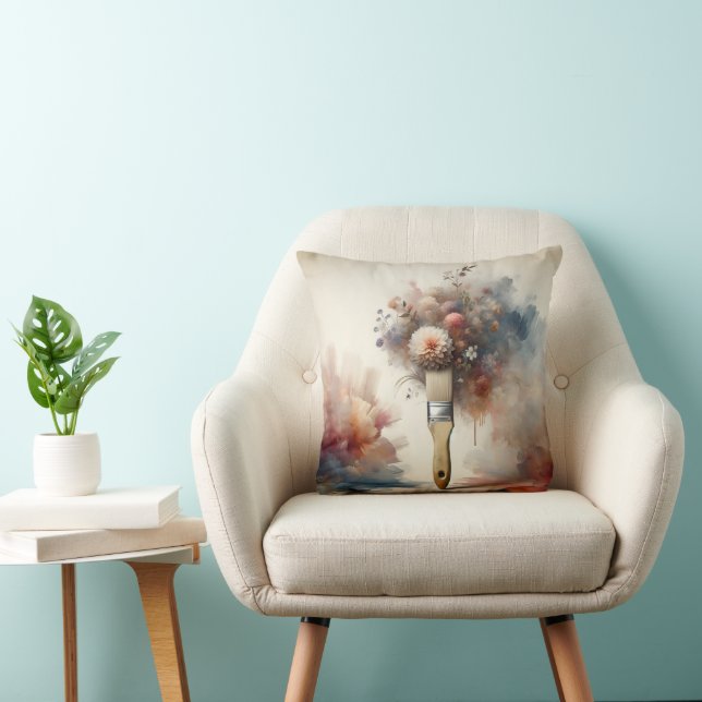 Dreamy Paintbrush Flower Bunch Cushion (Chair)