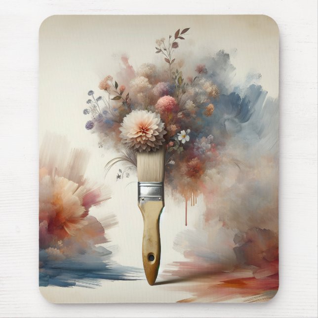 Dreamy Paintbrush Flower Bunch Mouse Pad (Front)