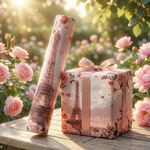 Dreamy Paris Romance: Eiffel Tower Wrapping Paper