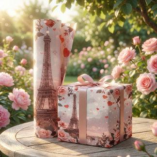 Dreamy Paris Romance: Eiffel Tower Wrapping Paper Sheet