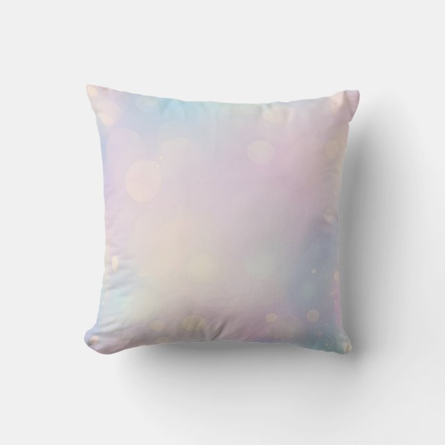 Dreamy Pastel Bokeh Background Cushion (Front)