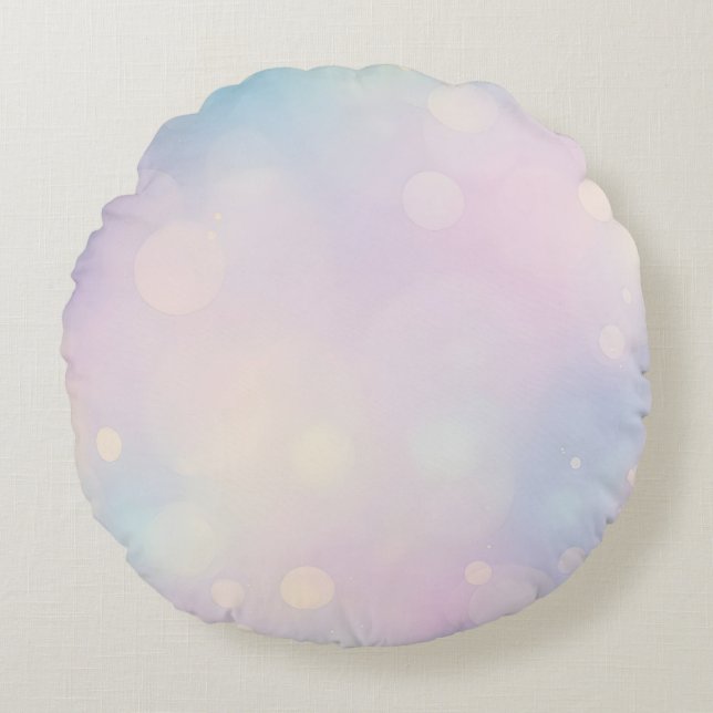 Dreamy Pastel Bokeh Background Round Cushion (Front)