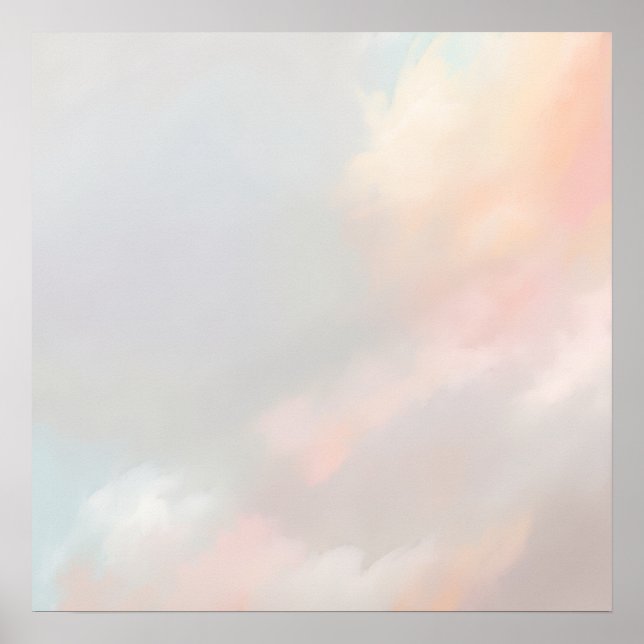 Dreamy Pastel Bokeh Poster | Soft Rainbow Abstract (Front)