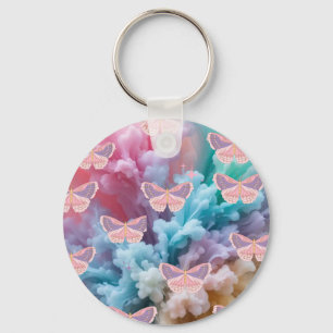 Dreamy Pastel Butterfly Bliss Key Ring