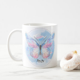 Dreamy Pastel Butterfly Sticker Soft Aesthetic Coffee Mug