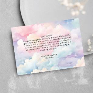 Dreamy Pastel Cloud Nine Bridal Shower Thank You Card