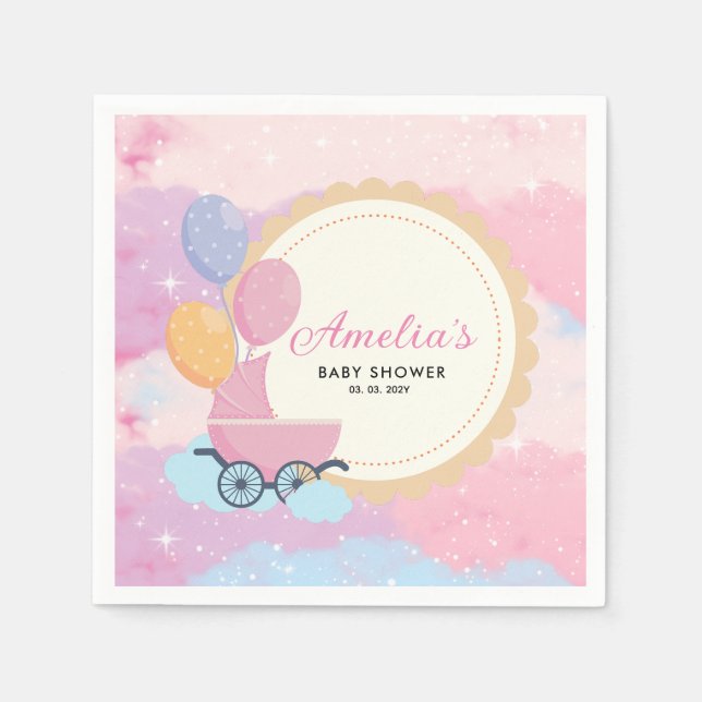 Dreamy Pastel Clouds Baby Shower  Napkin (Front)