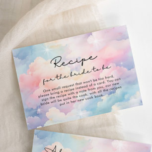 Dreamy Pastel Clouds Recipe Bridal Shower Enclosure Card