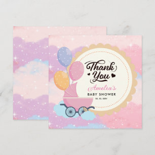 Dreamy Pastel Clouds Simple Baby Shower Thank You Card