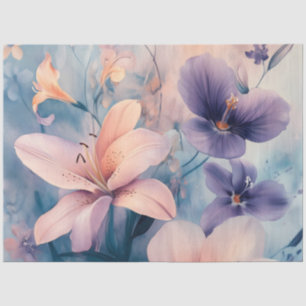 Dreamy Pastel Floral Art with Lilies and Soft Blos Tissue Paper
