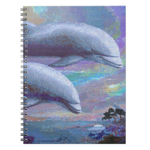 Dreamy Pastel Flying Dolphins Fantasy Notebook