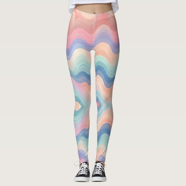 Dreamy Pastel Gradient Leggings (Front)