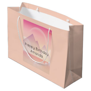 Dreamy Pastel Mountain Landscape Birthday Large Gift Bag