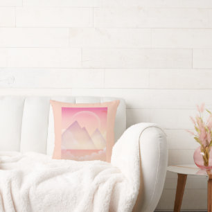 Dreamy Pastel Mountain Landscape Cushion