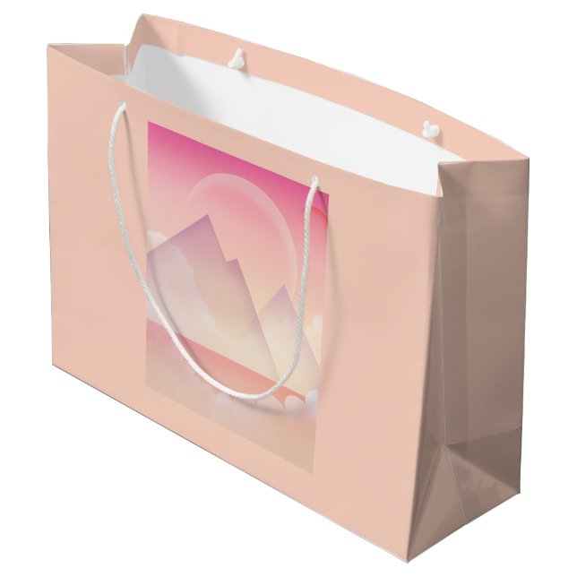 Dreamy Pastel Mountain Landscape Large Gift Bag (Back Angled)