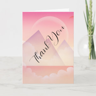 Dreamy Pastel Mountain Landscape Thank You Card
