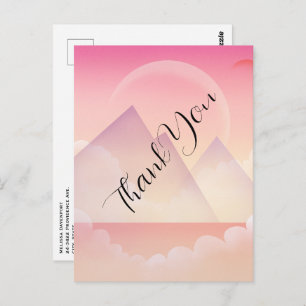 Dreamy Pastel Mountain Landscape Thank You Postcard