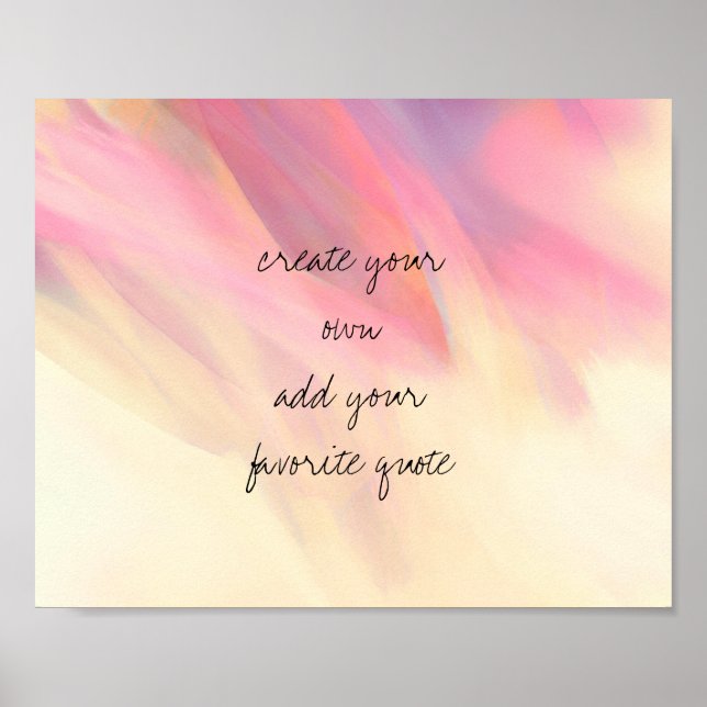  dreamy pastel paint colours add text for custom  poster (Front)
