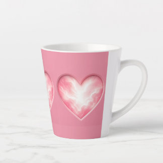 Dreamy Pastel Pink Ethereal Glowing Cloud Heart Latte Mug