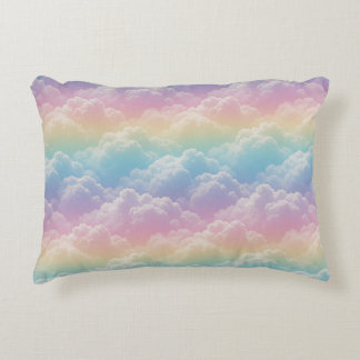 🌈 Dreamy Pastel Rainbow Cloud Sky Style ☁️ Decorative Cushion