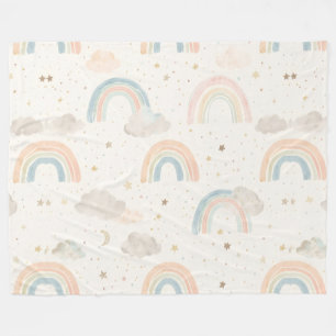 Dreamy Pastel Rainbow Nursery Blanket Watercolor