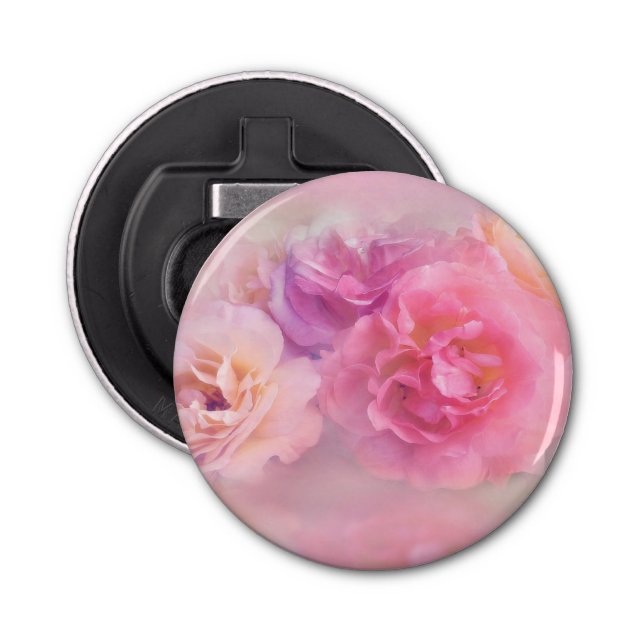 Dreamy Pastel Roses Bottle Opener (Front)