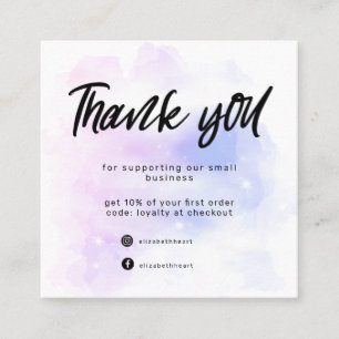 dreamy pastel sky splash business thank you card