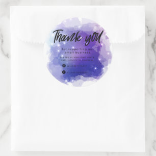 Dreamy Pastel Sky Splash Business Thank You Classic Round Sticker
