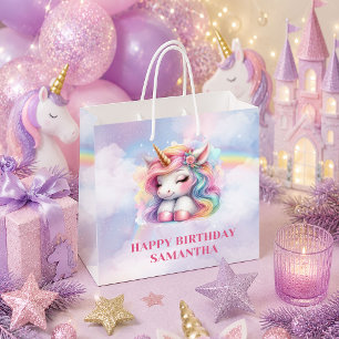 Dreamy Pastel Unicorn Girl Birthday Gift Bag