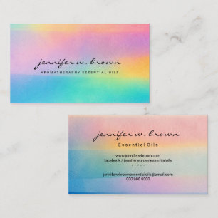 Dreamy Pastel Watercolor Sunset Design Business Card