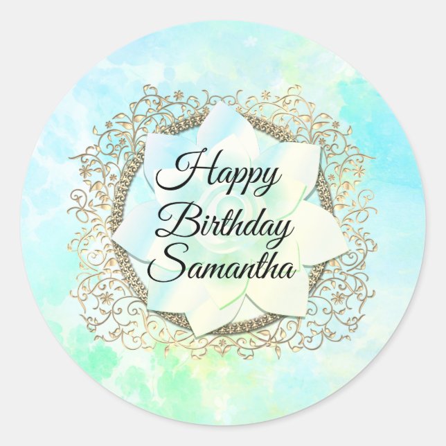 Dreamy Pastels Lotus Flower Classic Round Sticker (Front)