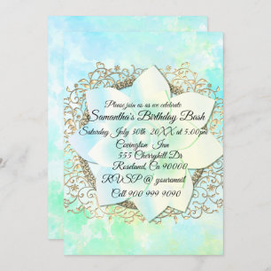 Dreamy Pastels Lotus Flower Invitation