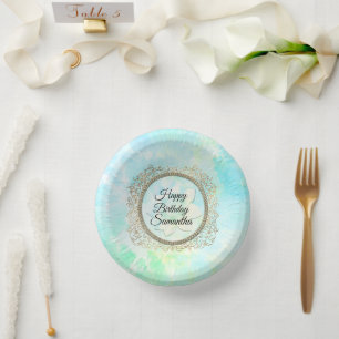 Dreamy Pastels Lotus Flower Paper Plate