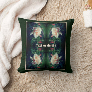 Dreamy Peach Rose And Buds Abstract Personalised Cushion
