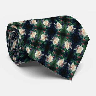 Dreamy Peach Rose And Buds Abstract Tie