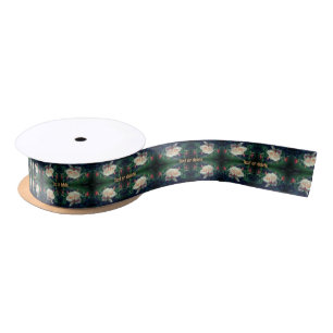Dreamy Peach Rose And Buds Personalised Satin Ribbon