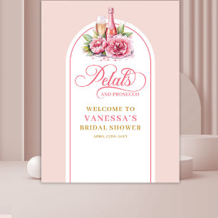 Dreamy petals and prosecco bridal shower backdrop tapestry