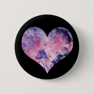 Dreamy Pink and Purple heart- 6 Cm Round Badge
