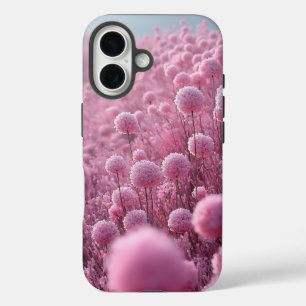 Dreamy Pink Blossom Meadow Pattern iPhone 16 Case