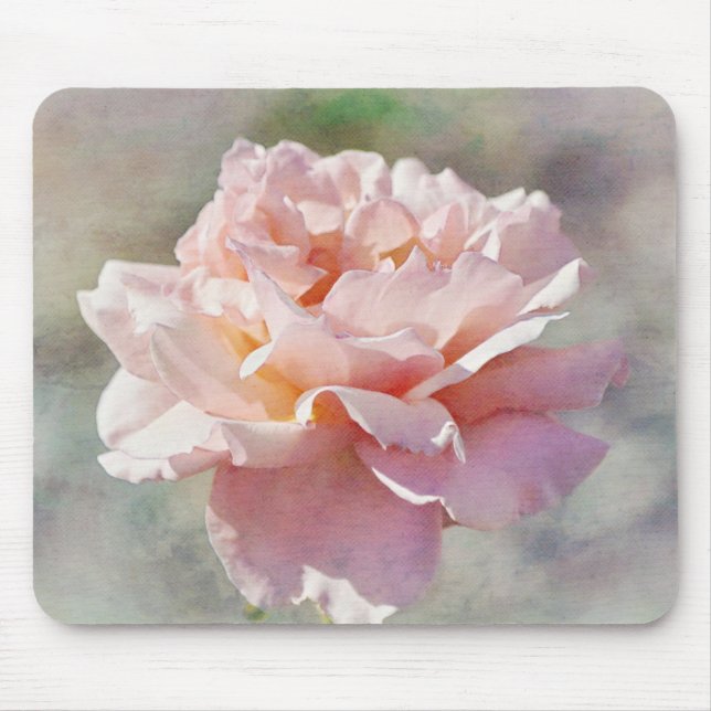 Dreamy Pink Blush Rose Art Mouse Pad (Front)