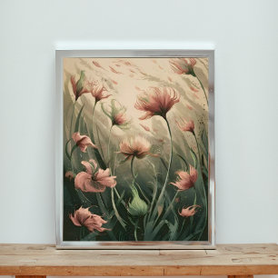 Dreamy Pink Flowers Photo Print